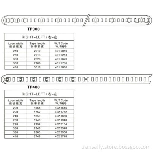 Rapier Loom Tapes for Tp300/400/500/600